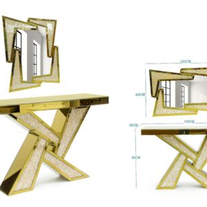 Console golden with mirror