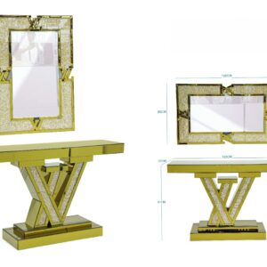 Console golden with mirror