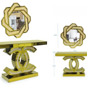 Console golden with mirror